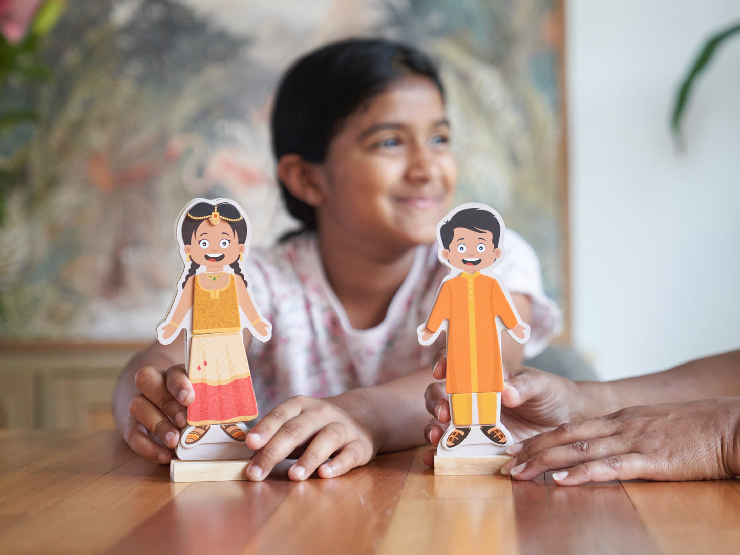 South Asian Wooden Magnetic Dress-Up Dolls